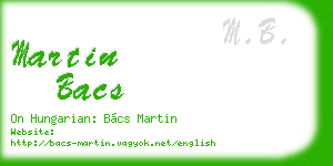 martin bacs business card