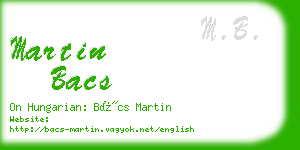 martin bacs business card